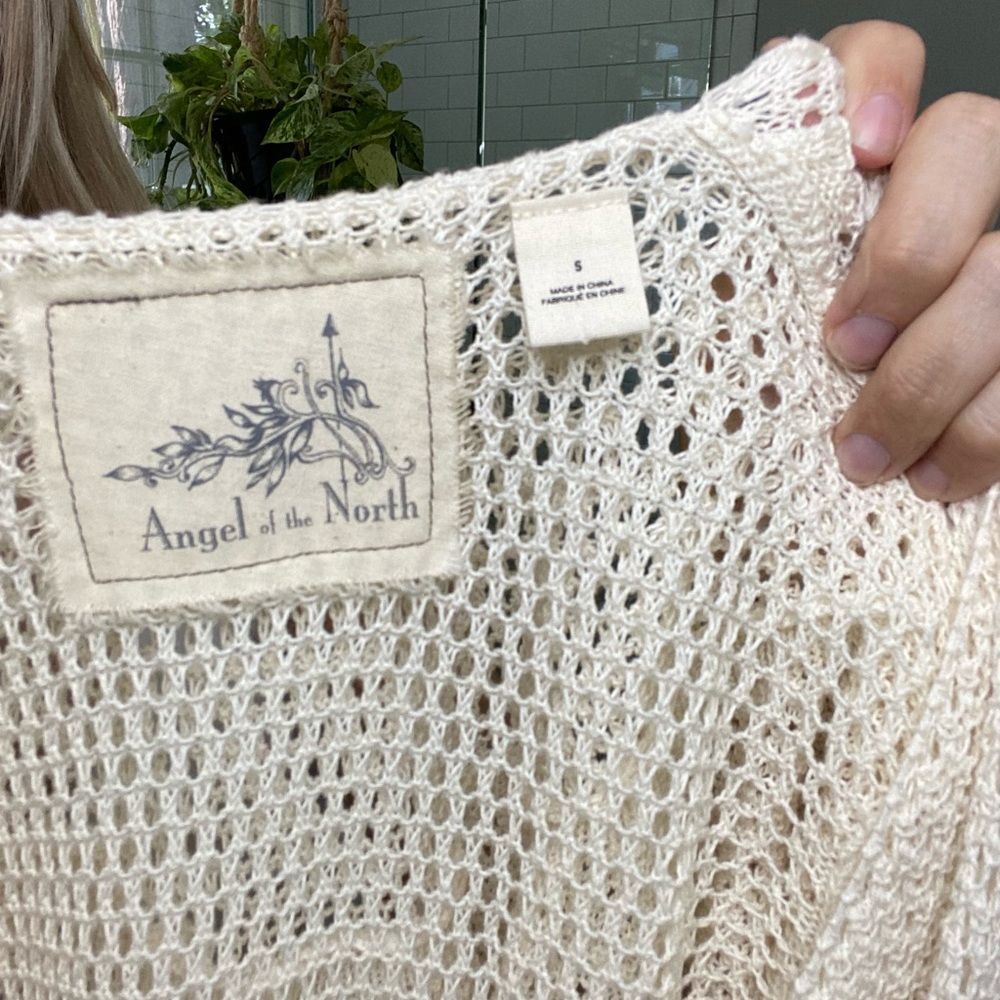Anthropologie Angel of the North ivory crochet top - Picture 7 of 7